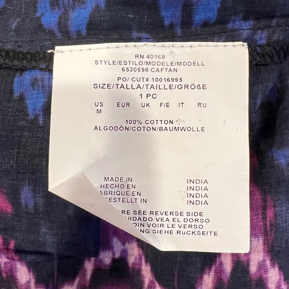 Miraclesuit Bella Alba Cotton Caftan Cover-Up in Midnight Blue (M) - Picture 12 of 14